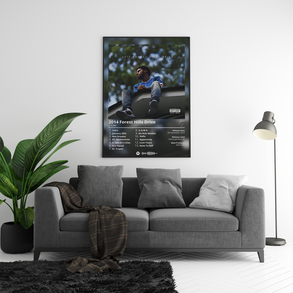 J. Cole 2014 Forest Hills Drive album cover poster print wall art decor