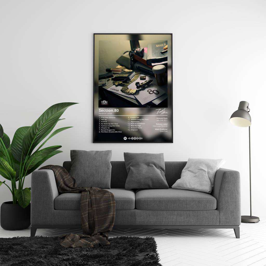 Kendrick Lamar - Section 80 album cover poster print wall art decor