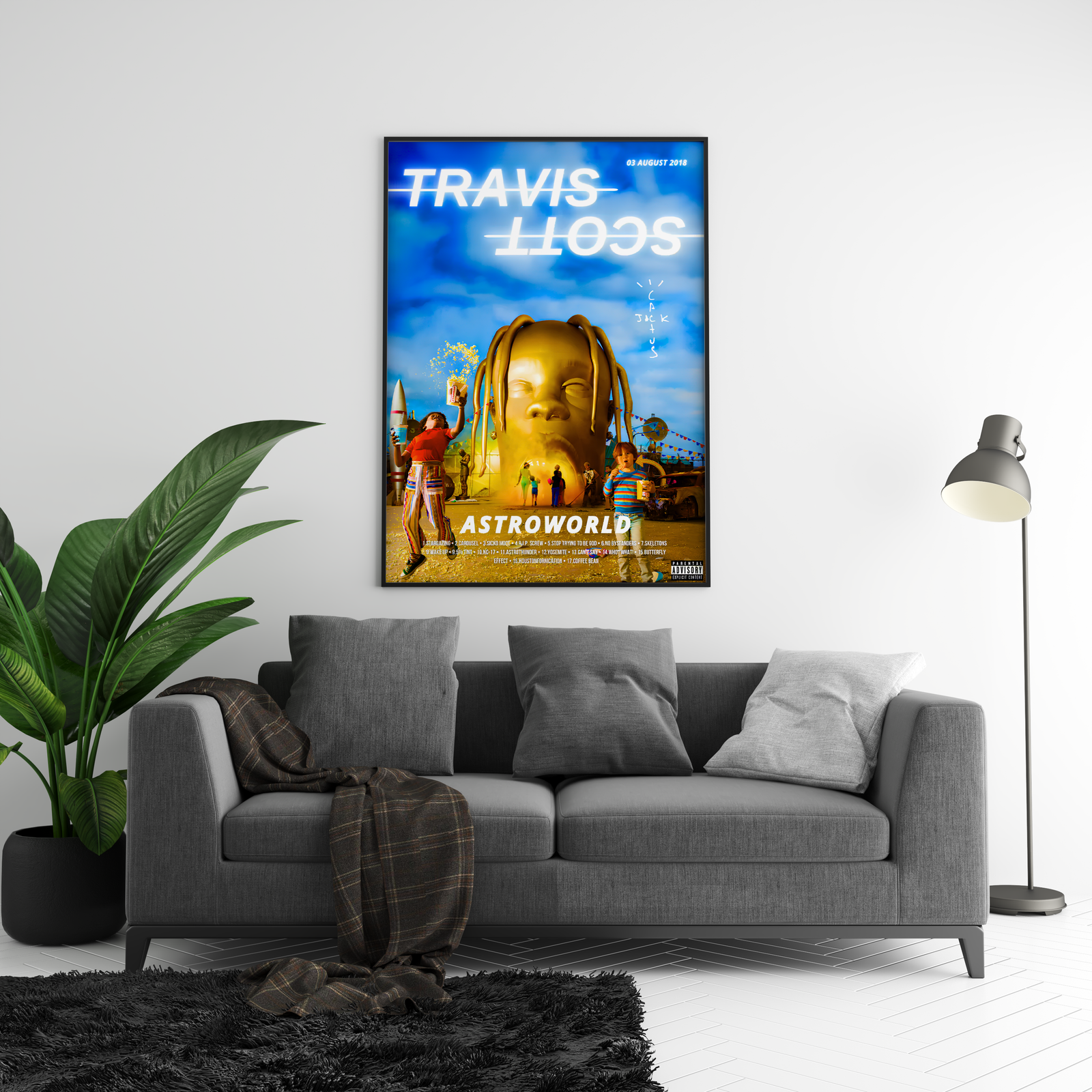 Travis Scott Astroworld Blue  | Unframed Hip Hop album cover poster print wall art decor