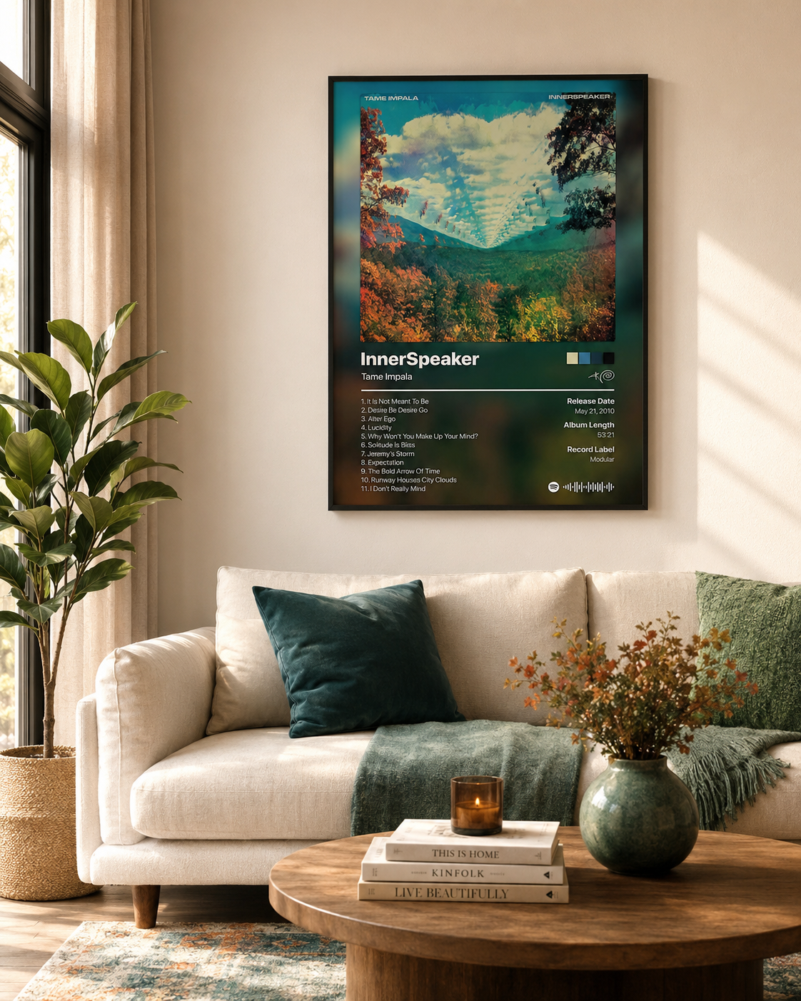 Tame Impala InnerSpeaker Tracklist Poster | Unframed Bedroom Wall Art