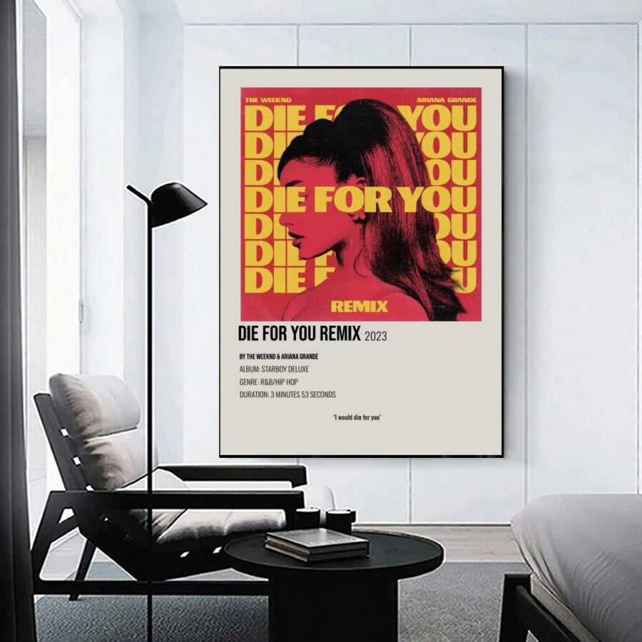 Ariana Grande Die For You Remix  - Pink Gold Limited album cover poster print wall art decor