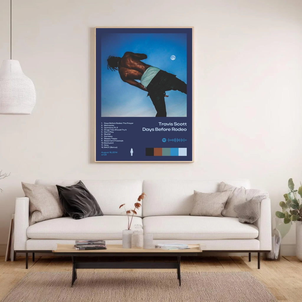 Travis Scott Days Before Rodeo Tracklist Wall Art Print album cover poster print wall art decor