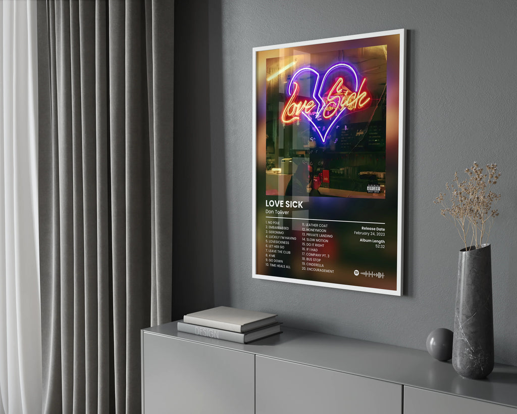 Don Toliver Love Sick Tracklist  | Unframed Bedroom Wall Art album cover poster print wall art decor