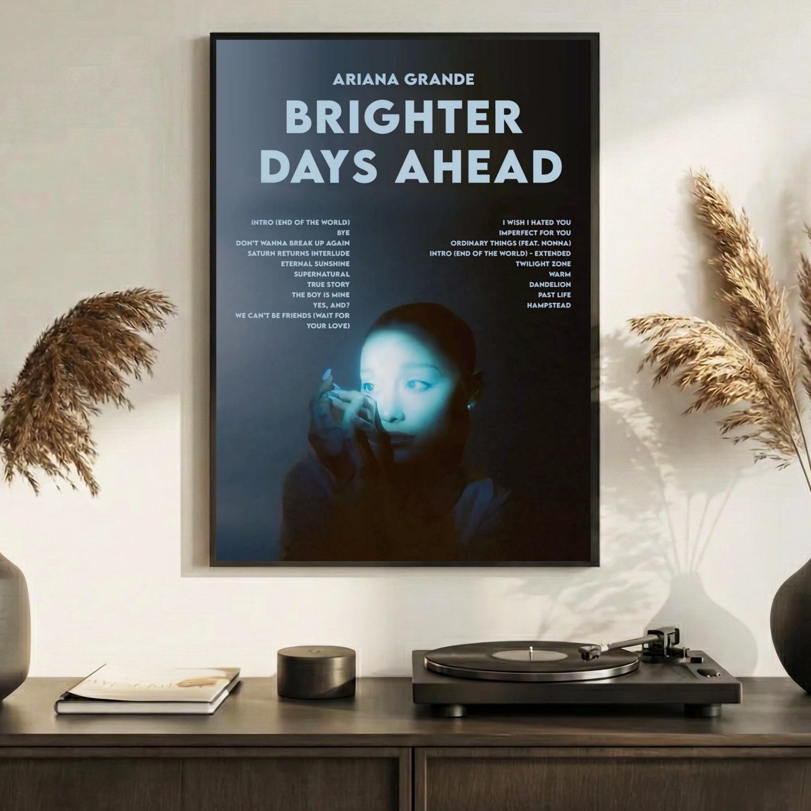 Ariana Grande Brighter Days Ahead Deep Blue album cover poster print wall art decor