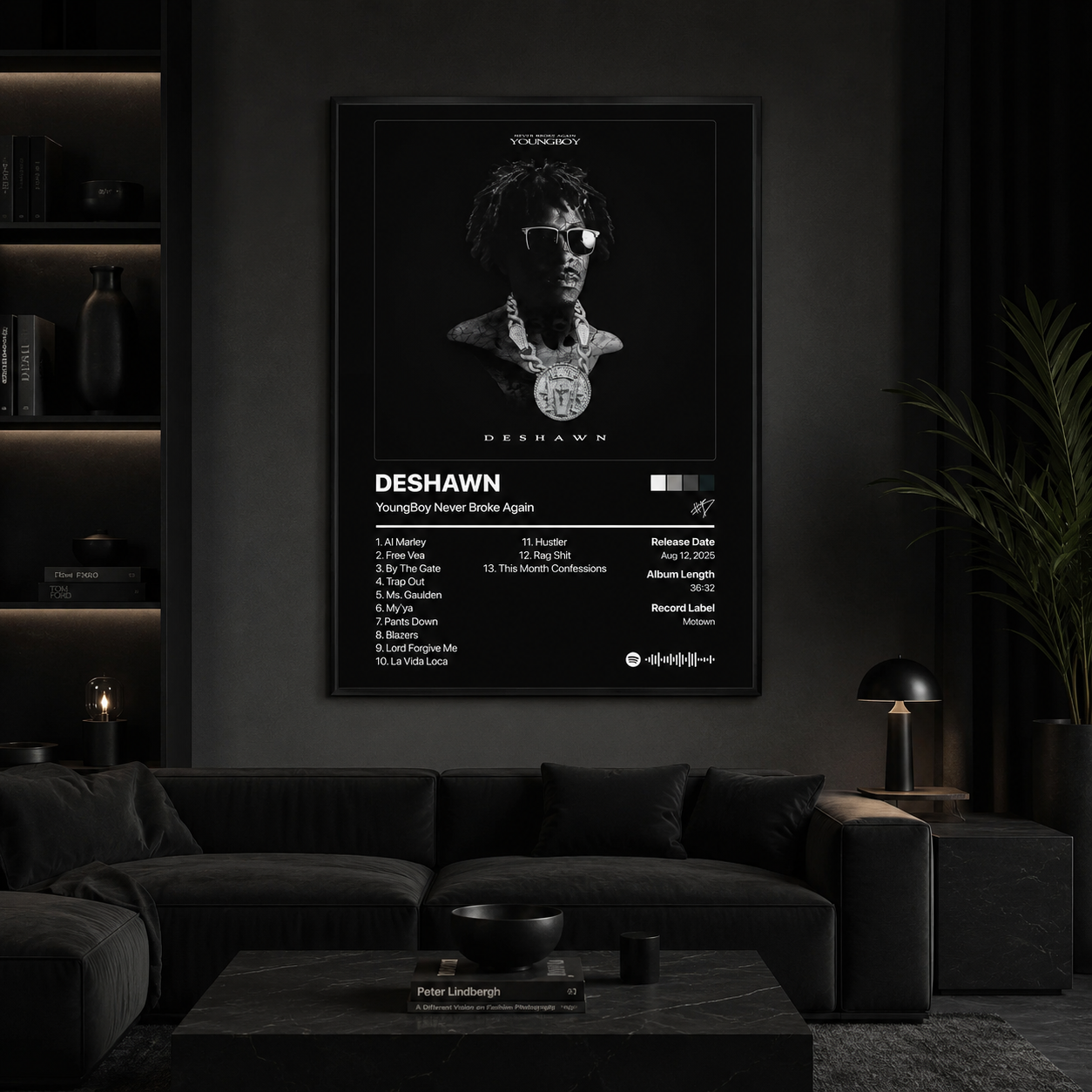 YoungBoy Never Broke Again DESHAWN Tracklist Poster | Unframed Bedroom Wall Art