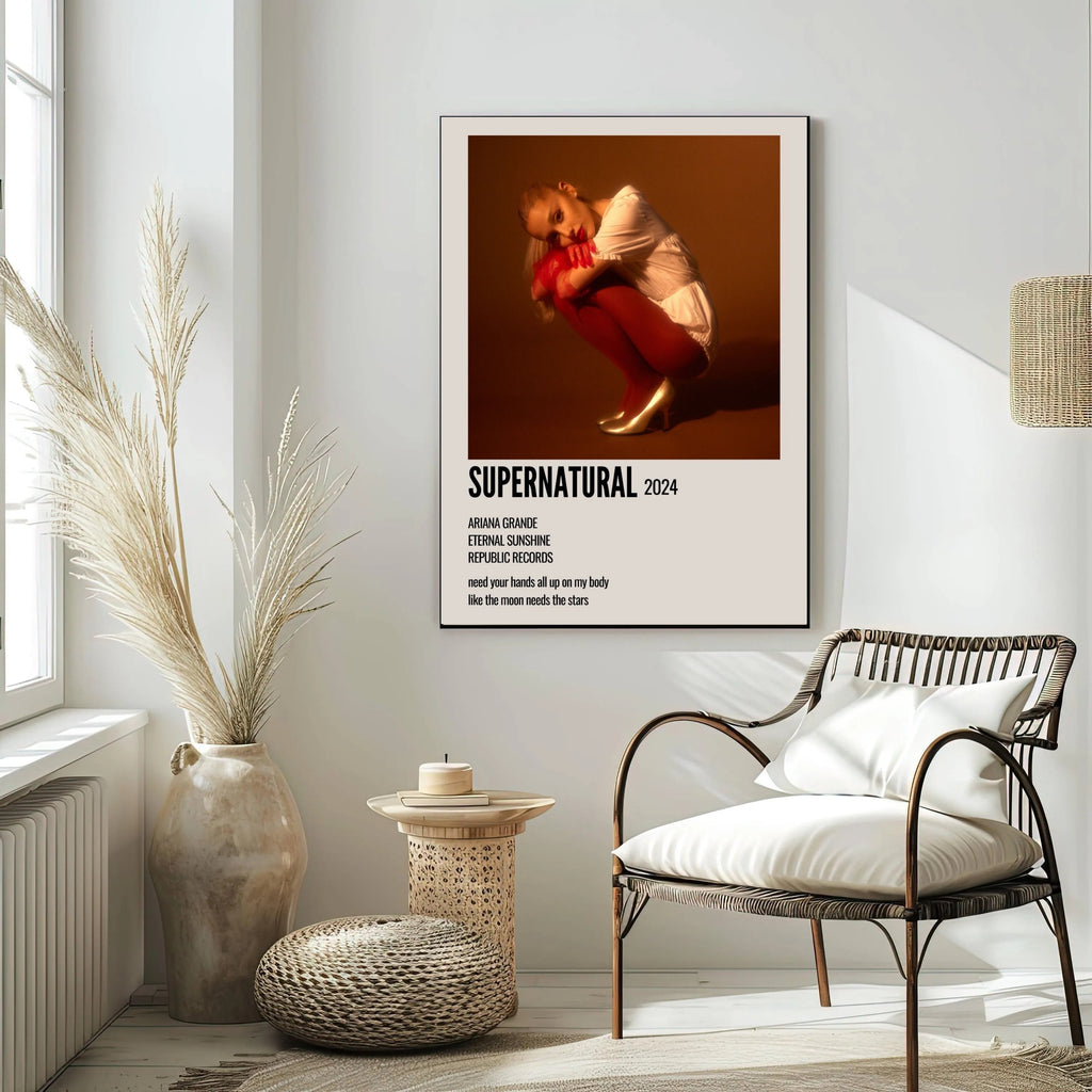 Ariana Grande Supernatural 2024  - Minimalist Warm Edition album cover poster print wall art decor