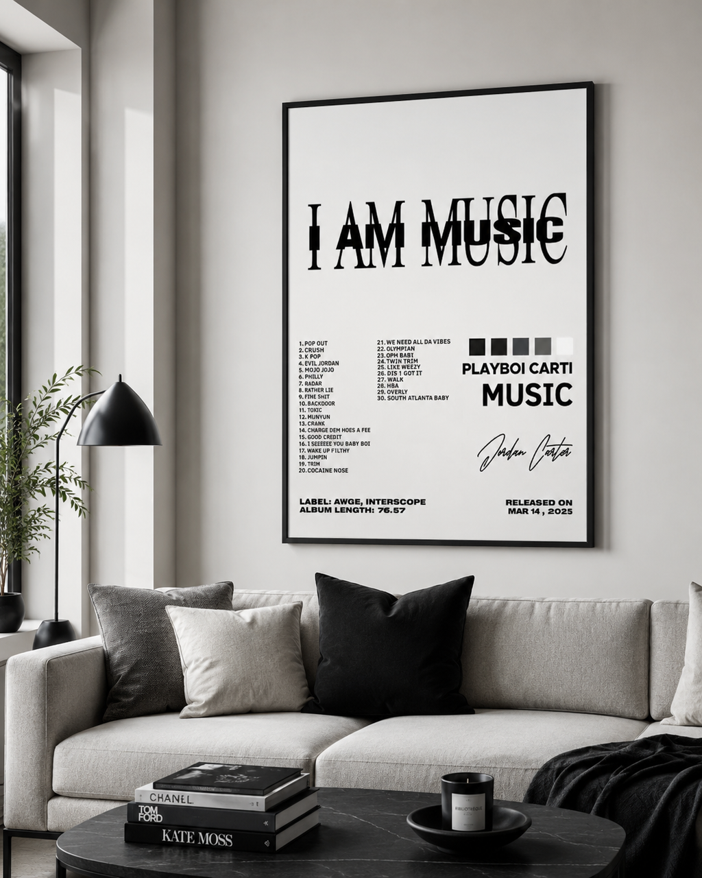 Playboi Carti I AM MUSIC Tracklist  | Unframed Bedroom Wall Art album cover poster print wall art decor