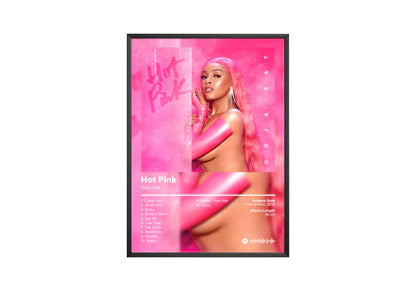 Doja Cat Hot Pink Tracklist | Unframed Bedroom album cover poster print wall art decor