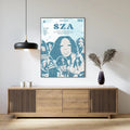 SZA Collage Blue Aesthetic Pop Art Music Poster poster wall art print room decor
