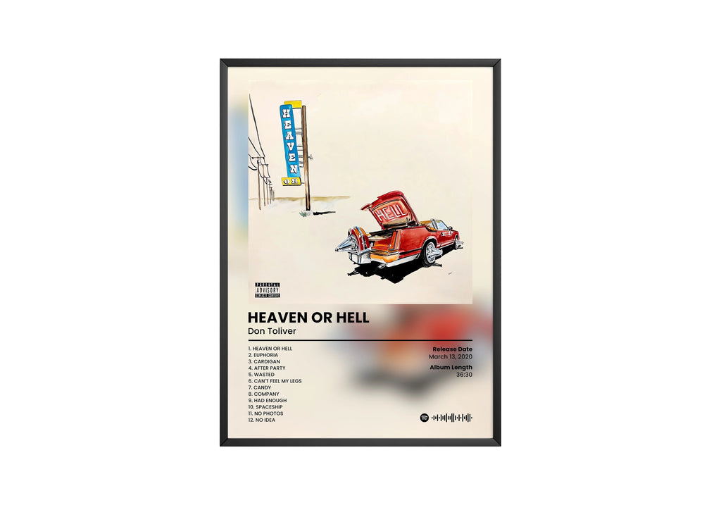 Don Toliver Heaven or Hell Tracklist  | Unframed Bedroom Wall Art album cover poster print wall art decor