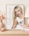 Sabrina Carpenter White Portrait Poster | Unframed Bedroom Wall Art