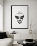 Bad Bunny Minimal Portrait Poster | Unframed Bedroom Wall Art