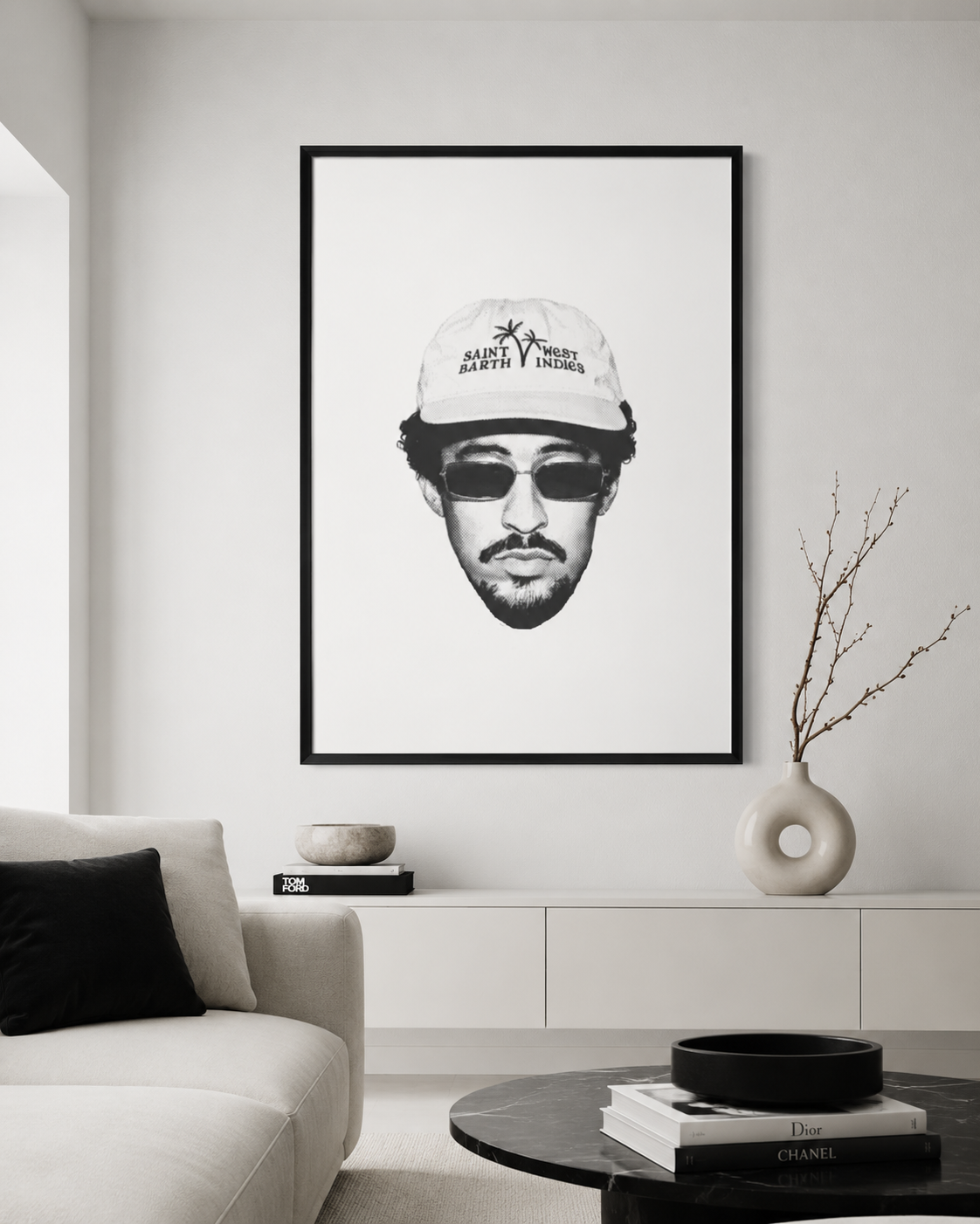 Bad Bunny Minimal Portrait | Unframed Bedroom album cover poster print wall art decor