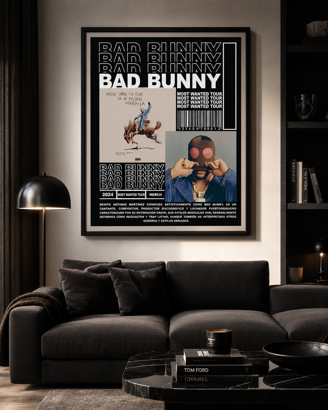 Bad Bunny Most Wanted Tour Collage | Unframed Bedroom album cover poster print wall art decor