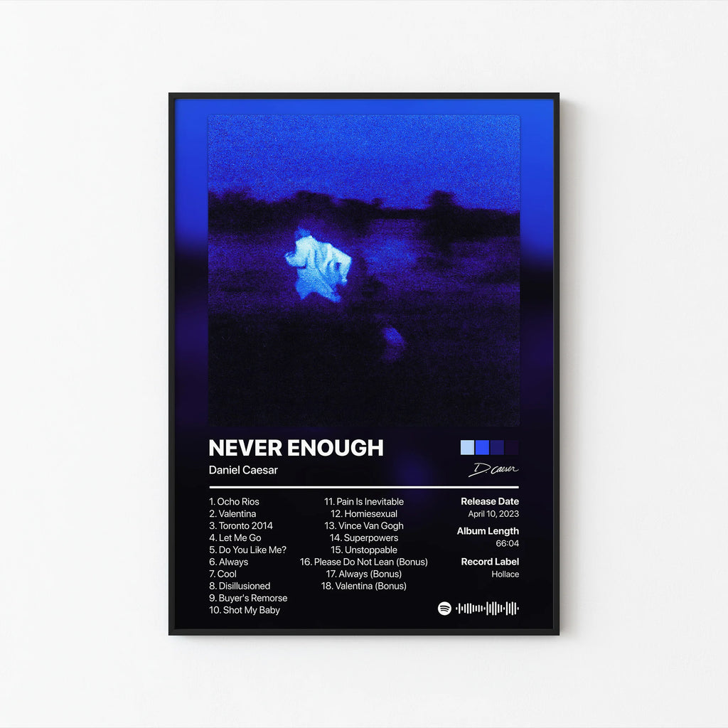 Daniel Caesar Never Enough Tracklist  | Unframed Bedroom Wall Art album cover poster print wall art decor