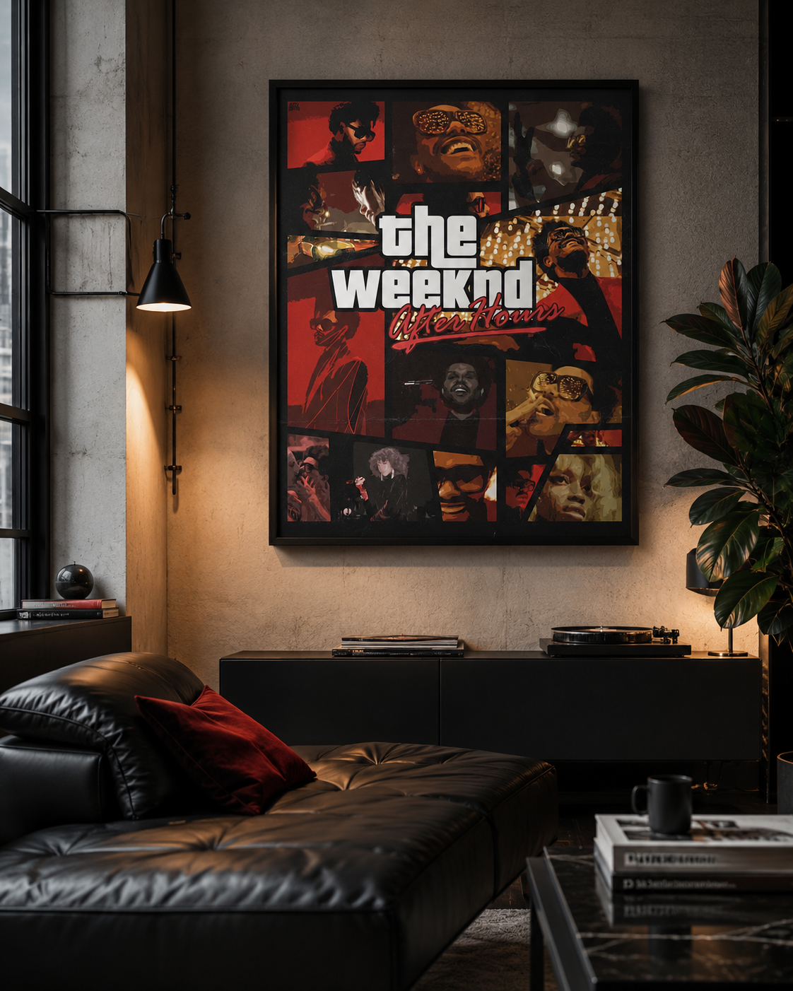 The Weeknd GTA Style  - Premium Canvas , Music Fan Decor album cover poster print wall art decor