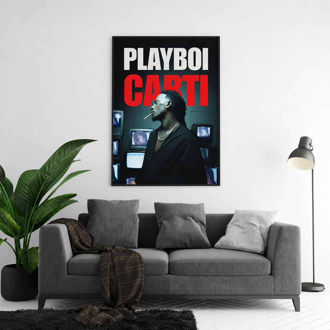 Playboi Carti TV 초상화 포스터 | 프레임 없는 침실 벽 장식