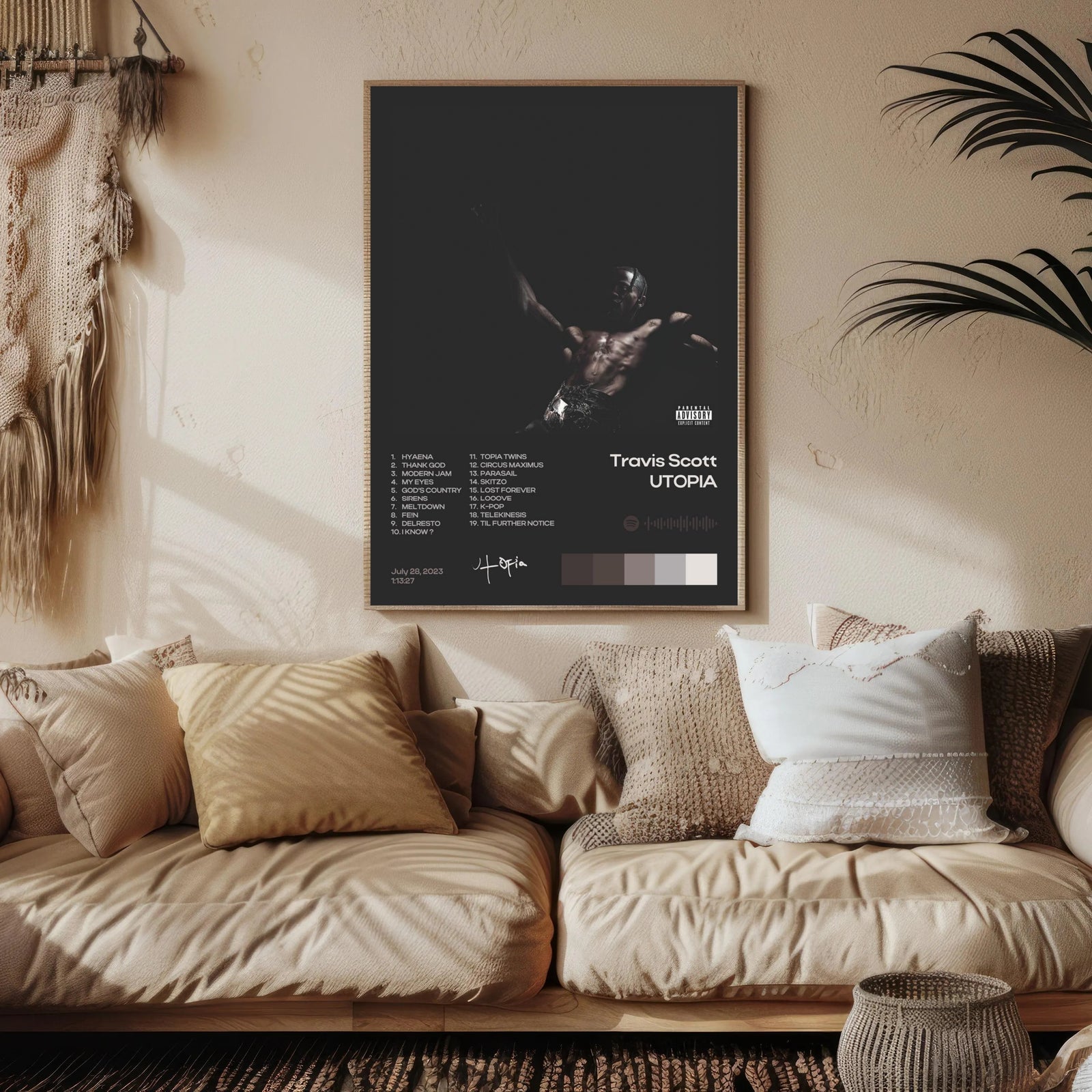 Travis Scott Utopia Tracklist  Dark Edition album cover poster print wall art decor