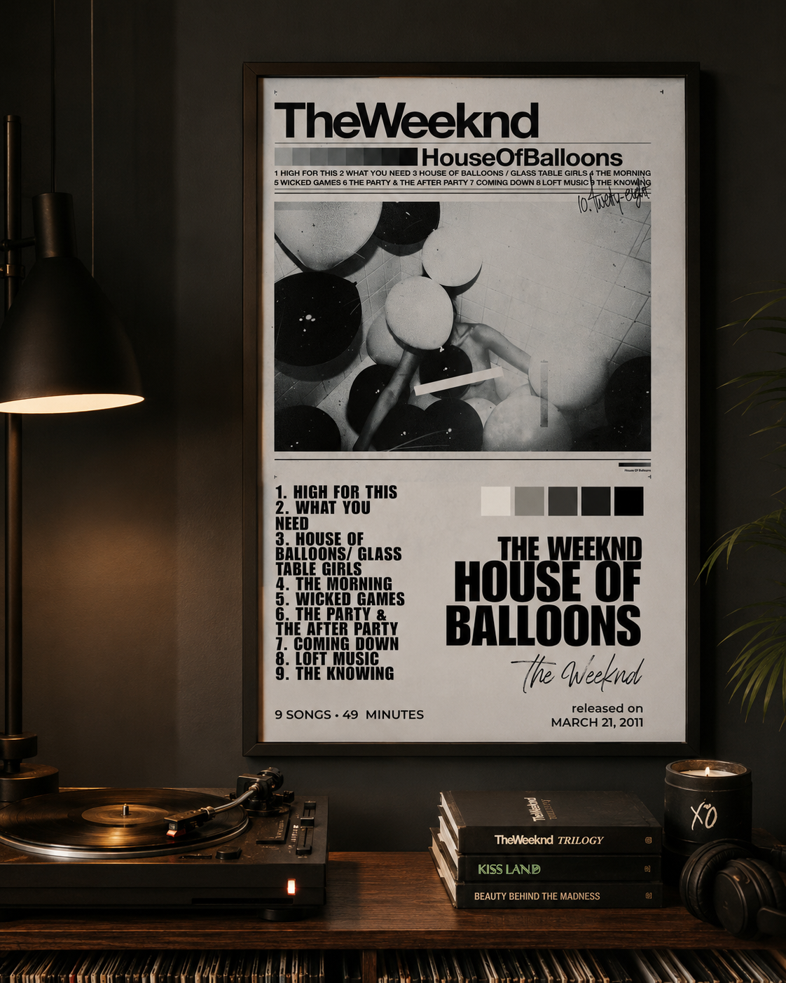 The Weeknd House of Balloons  - Premium Canvas , Music  Decor album cover poster print wall art decor