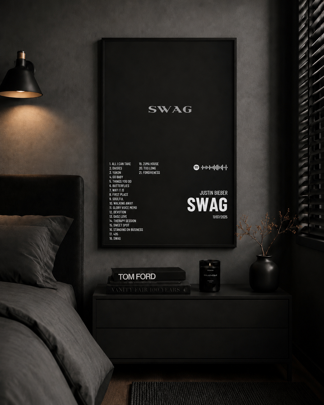 Justin Bieber SWAG   | Waterproof Non-Woven Fabric album cover poster print wall art decor