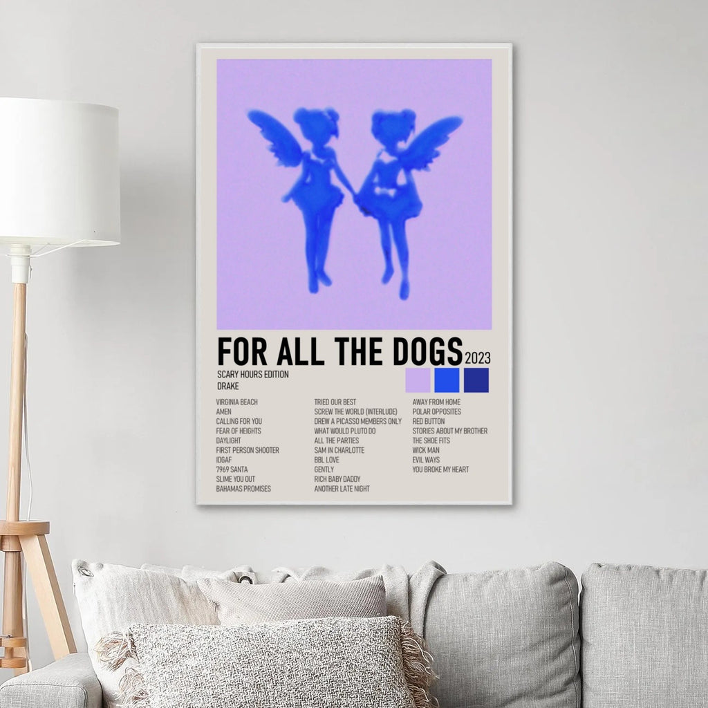 Drake For All The Dogs Purple Scary Hours Edition album cover poster print wall art decor
