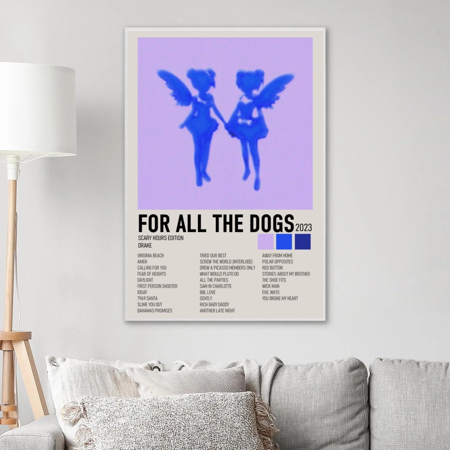 Drake For All The Dogs Purple Scary Hours Edition album cover poster print wall art decor