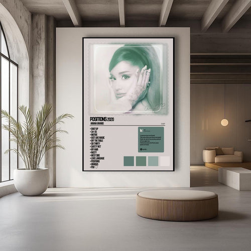 Ariana Grande Positions Tracklist  | Pink Edition | Unframed Bedroom album cover poster print wall art decor