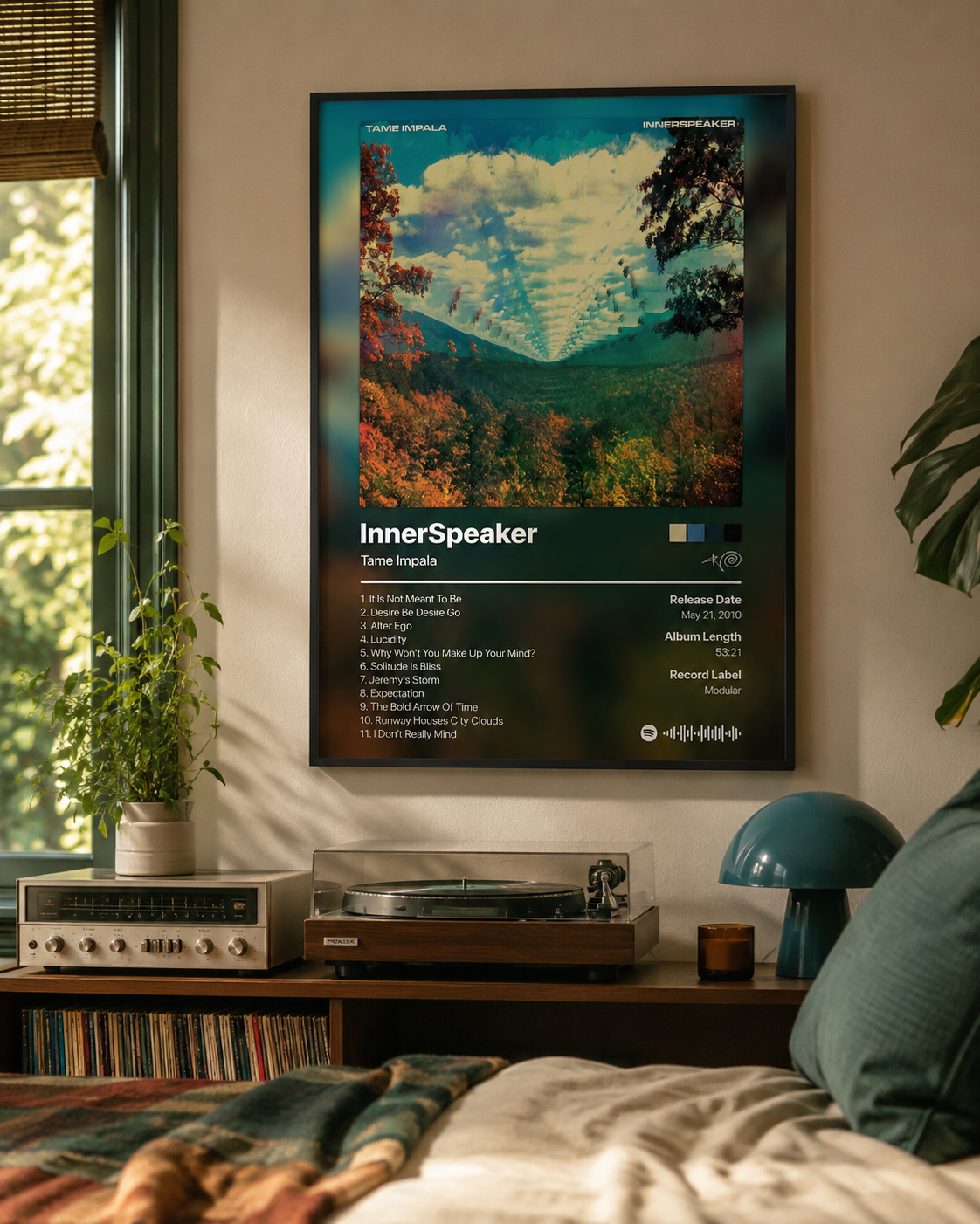 Tame Impala InnerSpeaker Tracklist Poster | Unframed Bedroom Wall Art