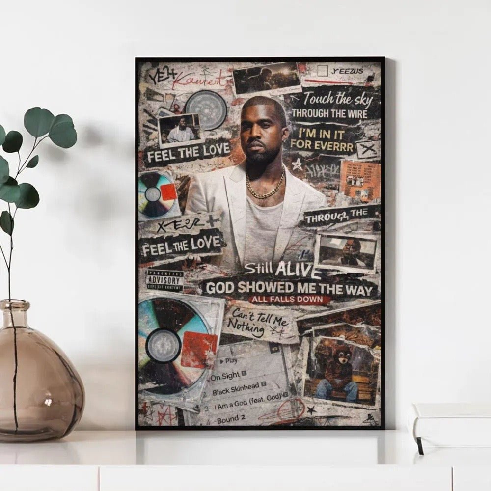 Kanye West Discography Collage album cover poster print wall art decor