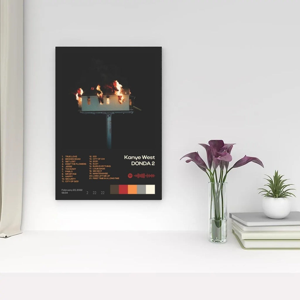 Kanye West Donda 2 Tracklist Wall Art Print album cover poster print wall art decor