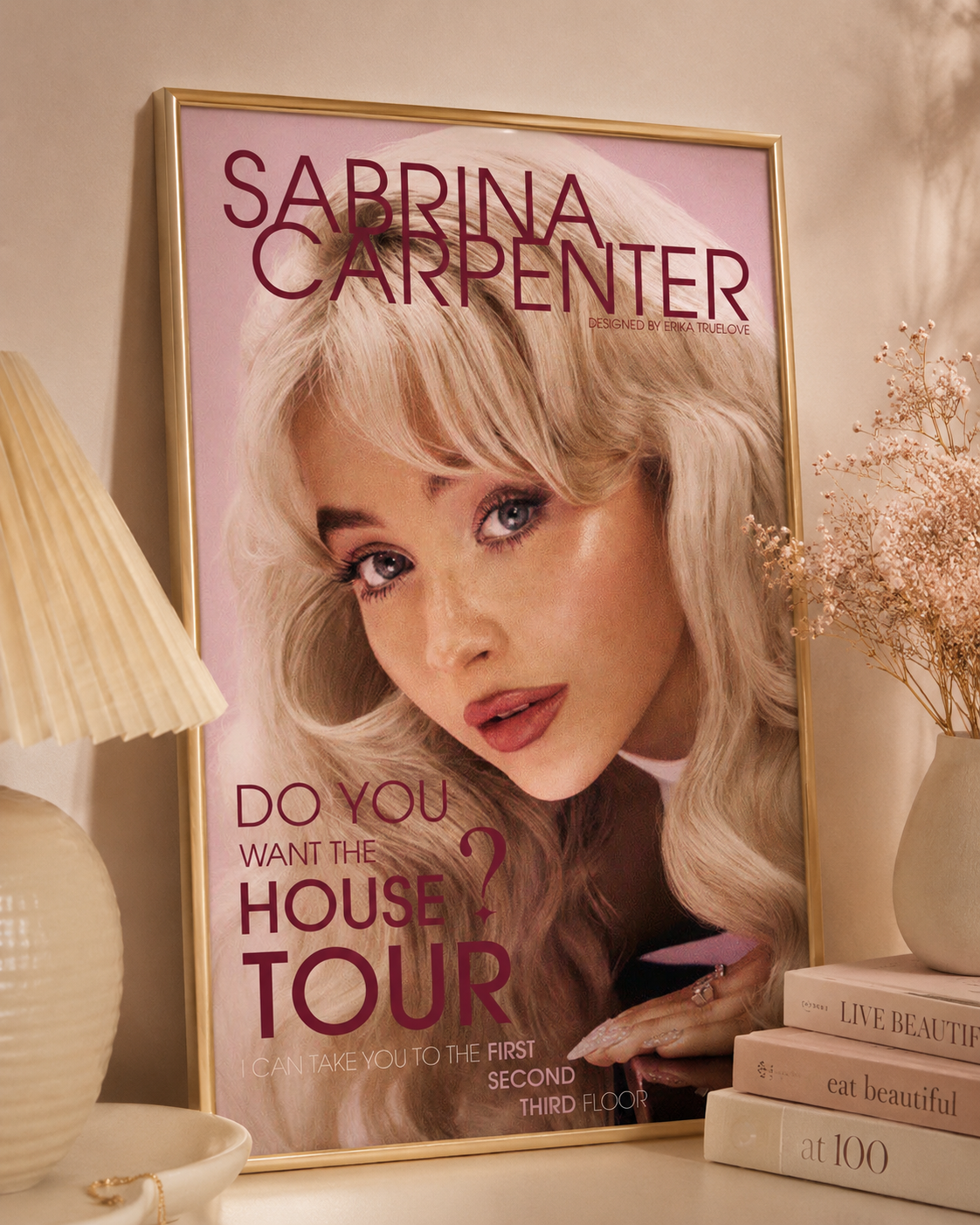 Sabrina Carpenter House Tour | Unframed Bedroom album cover poster print wall art decor