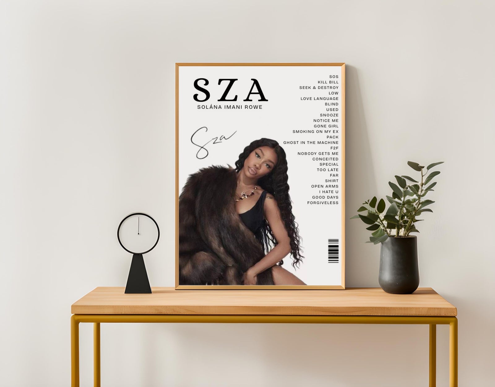 SZA SOS  Tracklist Aesthetic Canvas Art album cover poster print wall art decor