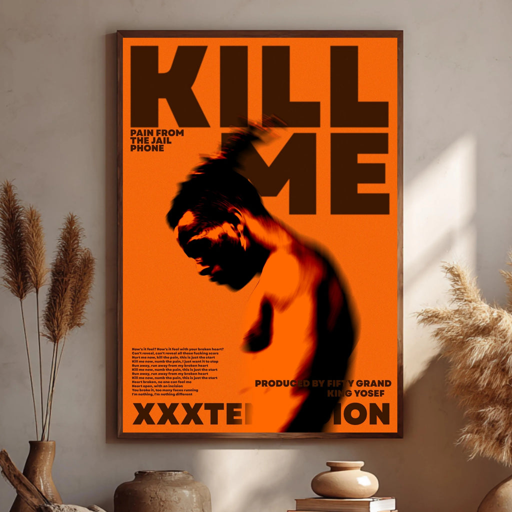 XXXTentacion XXXTENTACION Kill Me Abstract Orange Art album cover poster print wall art decor