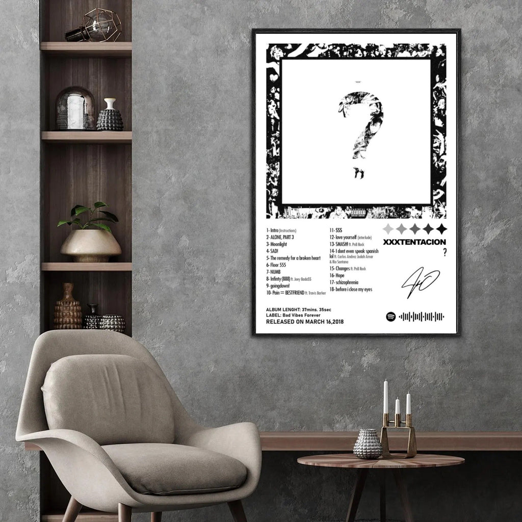 XXXTentacion XXXTENTACION ?  Tracklist Canvas Art album cover poster print wall art decor