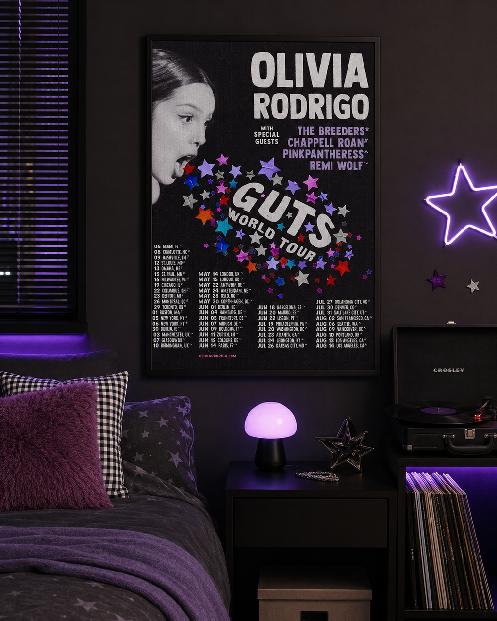 Olivia Rodrigo GUTS World Tour  | Unframed Bedroom Wall Art album cover poster print wall art decor