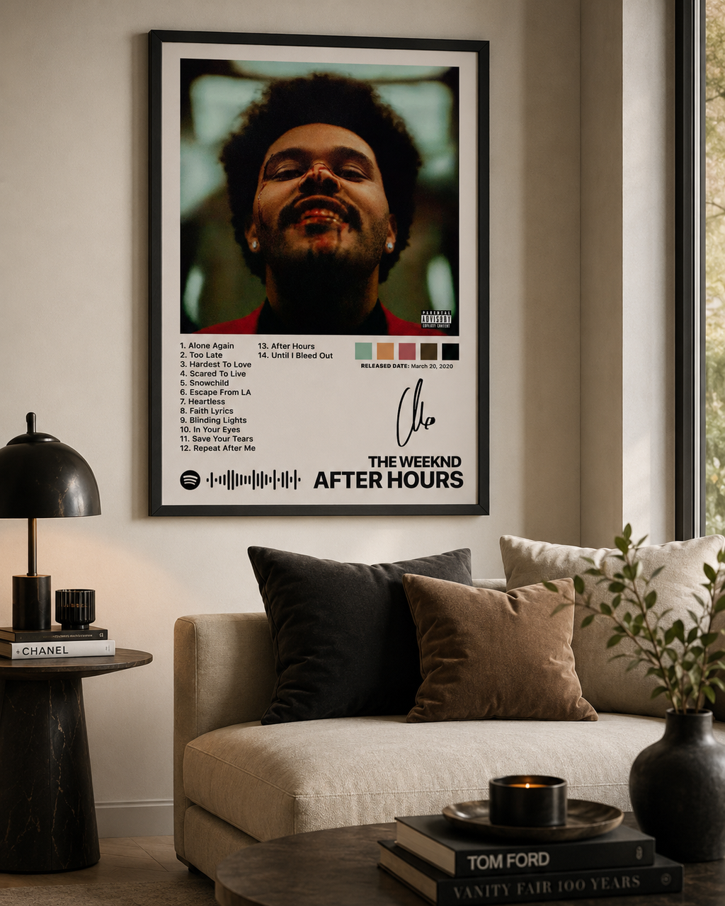 The Weeknd After Hours Wall Art Print - Premium Canvas , Music  Decor album cover poster print wall art decor