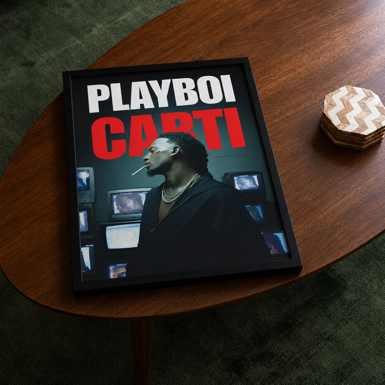 Плакат Playboi Carti TV Portrait | Настенный декор для спальни без рамы