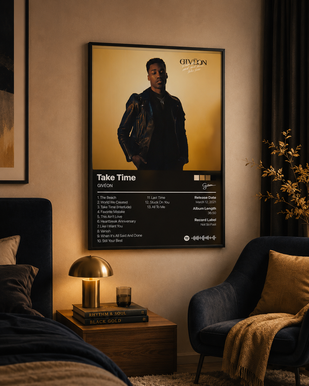 GIVĒON Take Time Tracklist  | Unframed Bedroom Wall Art album cover poster print wall art decor