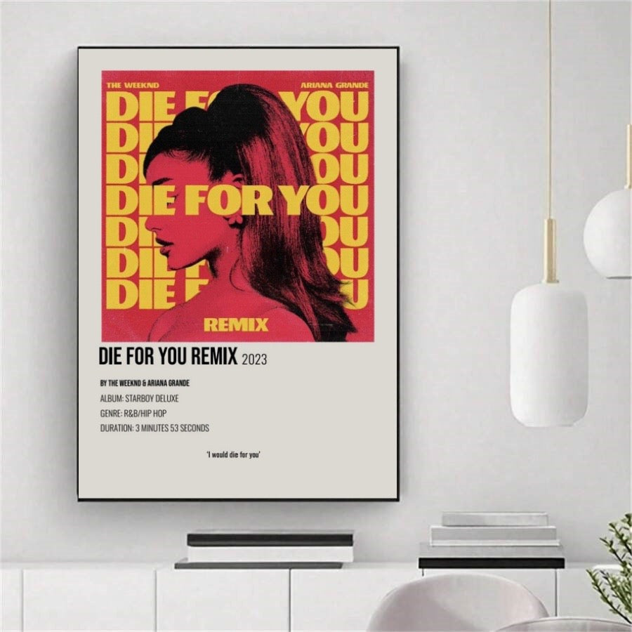 Ariana Grande Die For You Remix  - Pink Gold Limited album cover poster print wall art decor