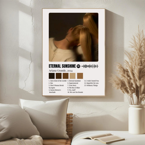 Ariana Grande Eternal Sunshine Tracklist  | Spotify Style | Unframed Bedroom album cover poster print wall art decor