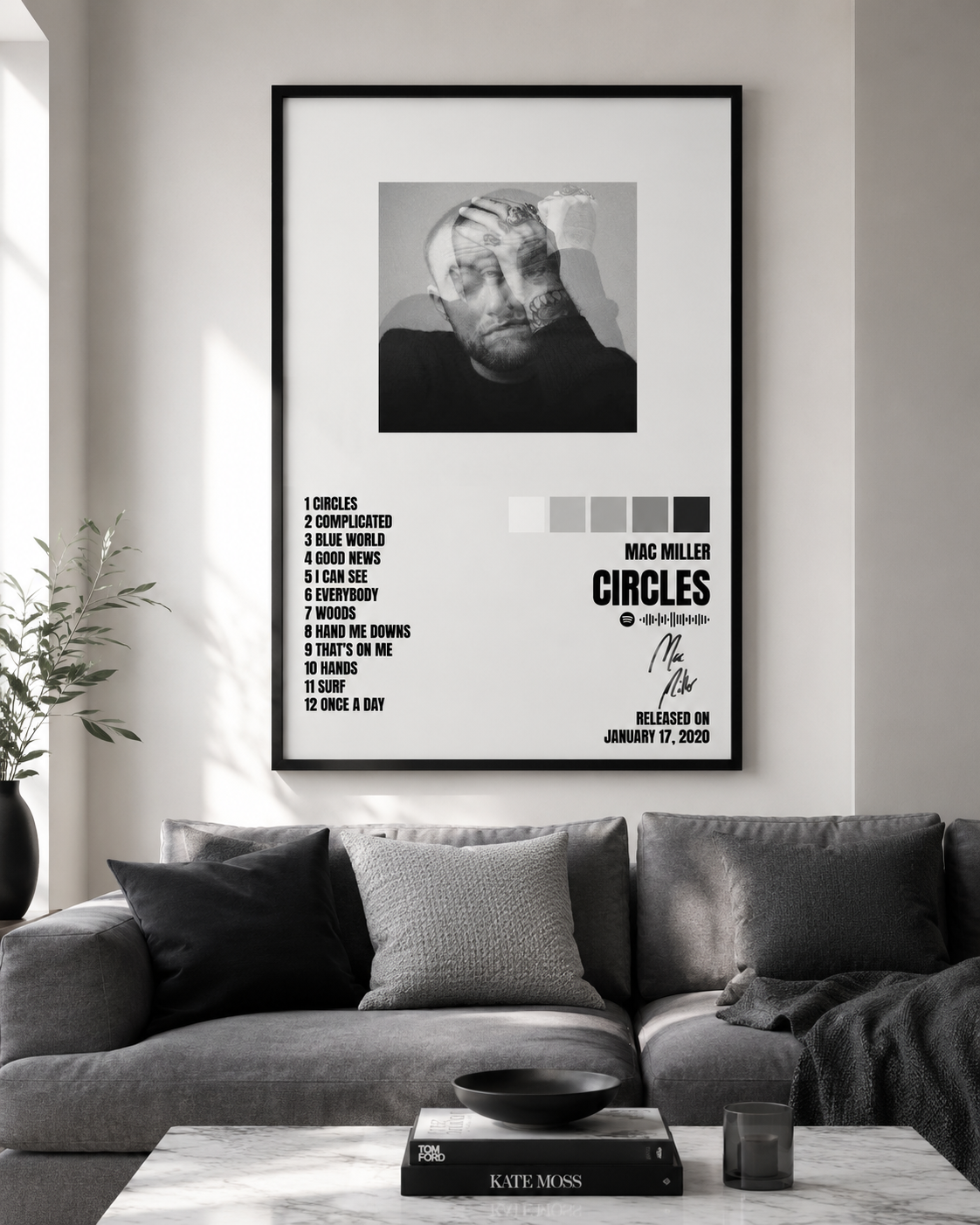 Mac Miller Circles Tracklist | Unframed Bedroom album cover poster print wall art decor