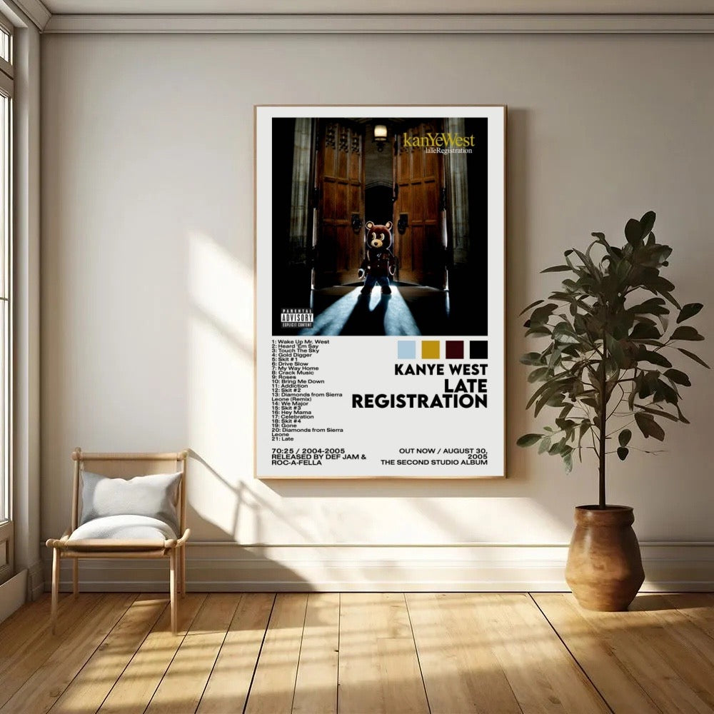 Kanye West Late Registration Tracklist Wall Art Print album cover poster print wall art decor