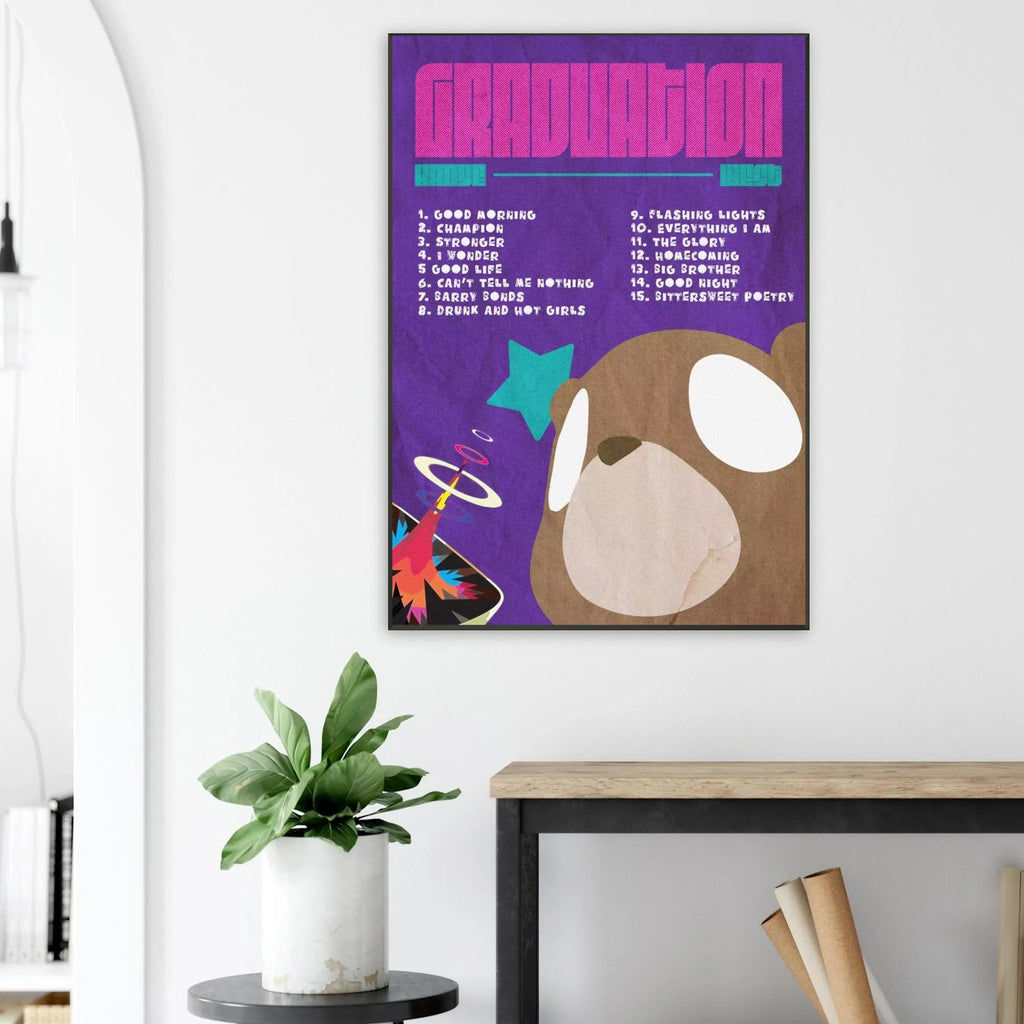 Kanye West Graduation Tracklist Wall Art Purple Edition album cover poster print wall art decor