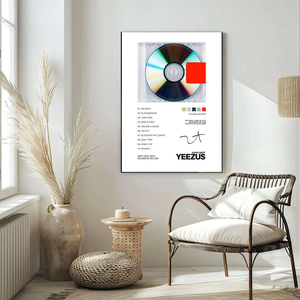 Kanye West Yeezus Tracklist Wall Art Print White CD Edition album cover poster print wall art decor