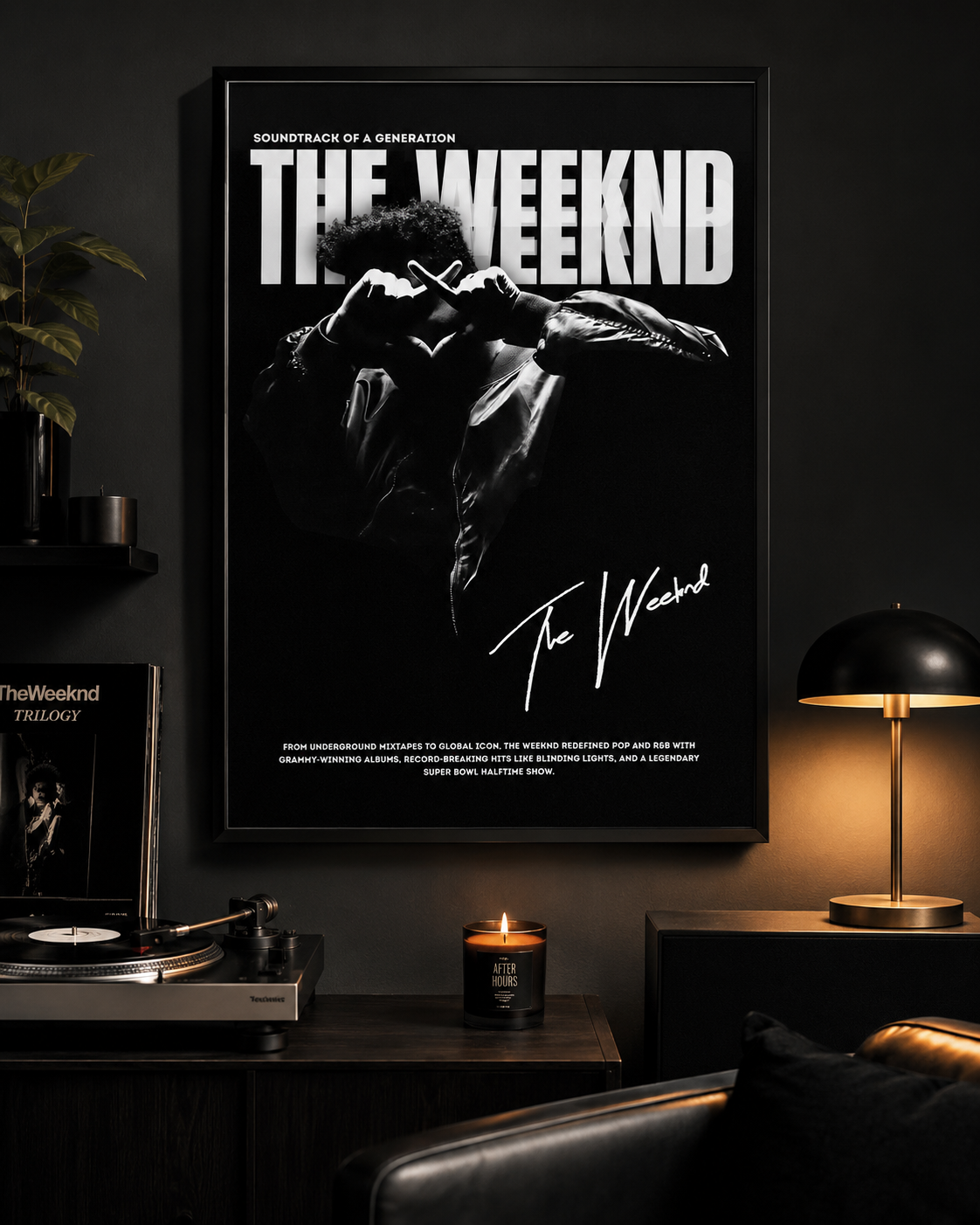 The Weeknd Signature  - Premium Canvas , Music Fan Decor album cover poster print wall art decor