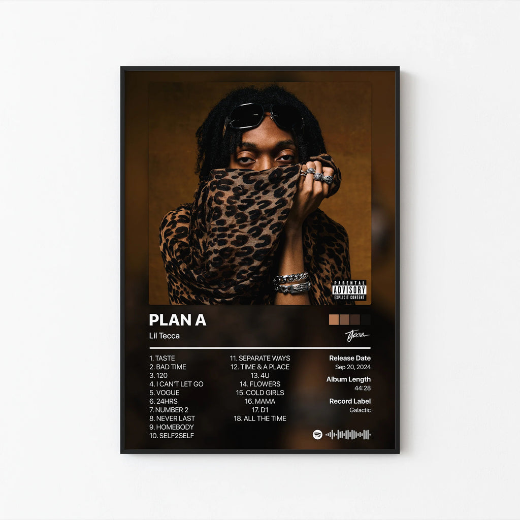 Lil Tecca Plan A Tracklist  | Unframed Bedroom Wall Art album cover poster print wall art decor