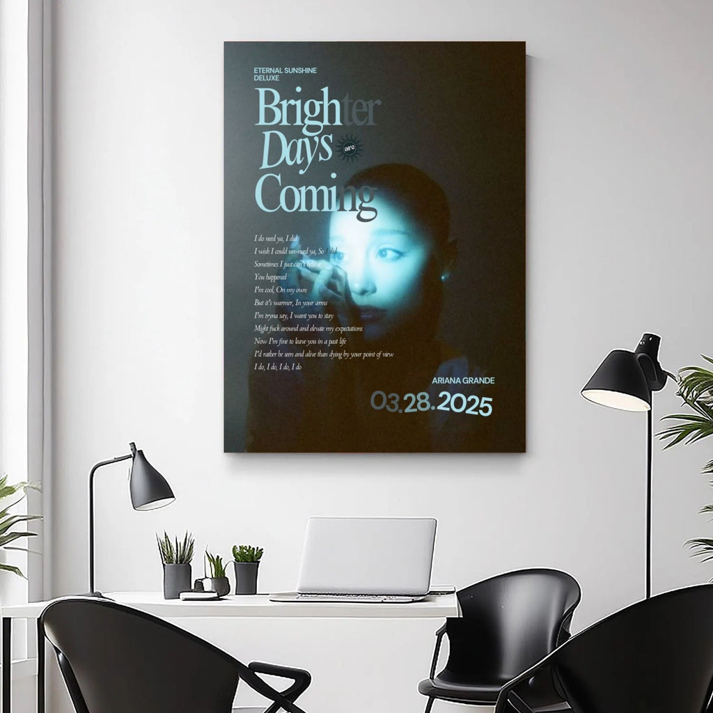Ariana Grande Brighter Days Coming  - Deep Blue Art Edition album cover poster print wall art decor