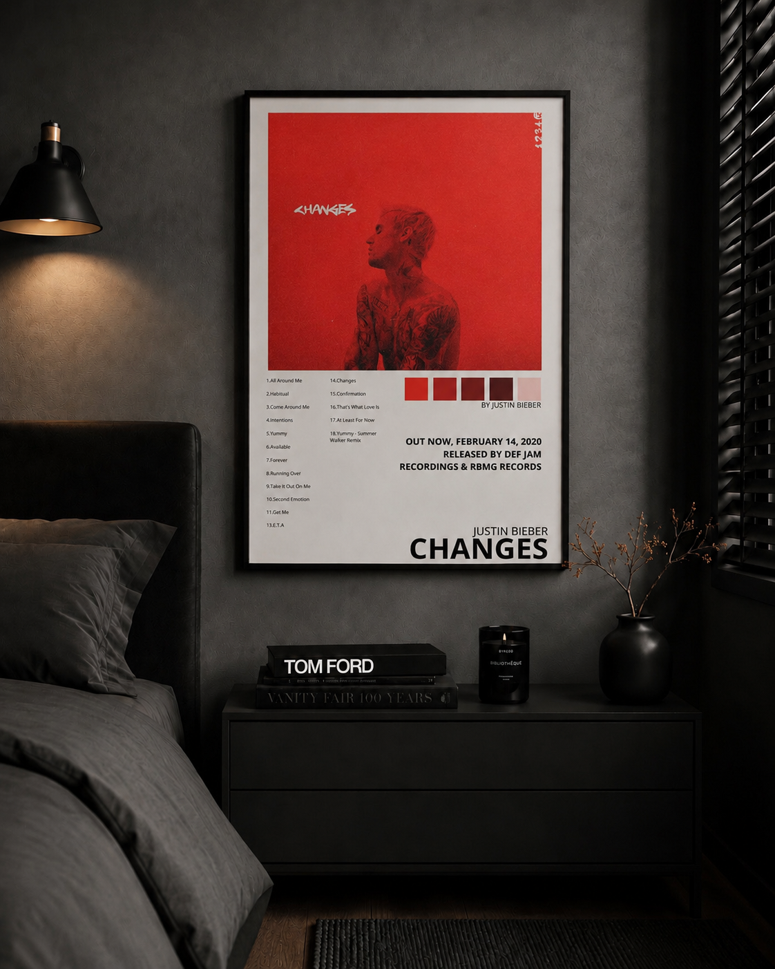 Justin Bieber Changes   | Waterproof Non-Woven Fabric album cover poster print wall art decor