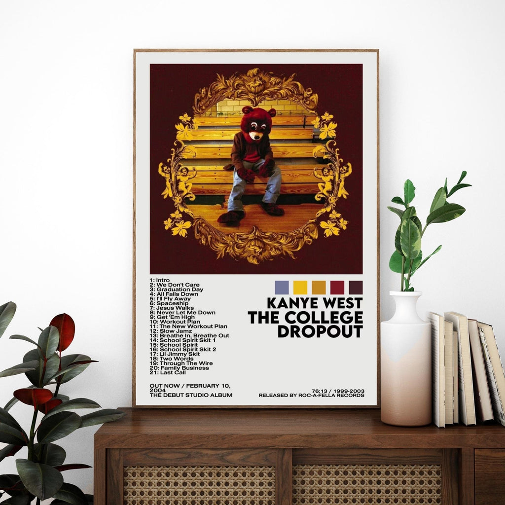 Kanye West The College Dropout Tracklist Wall Art Print album cover poster print wall art decor