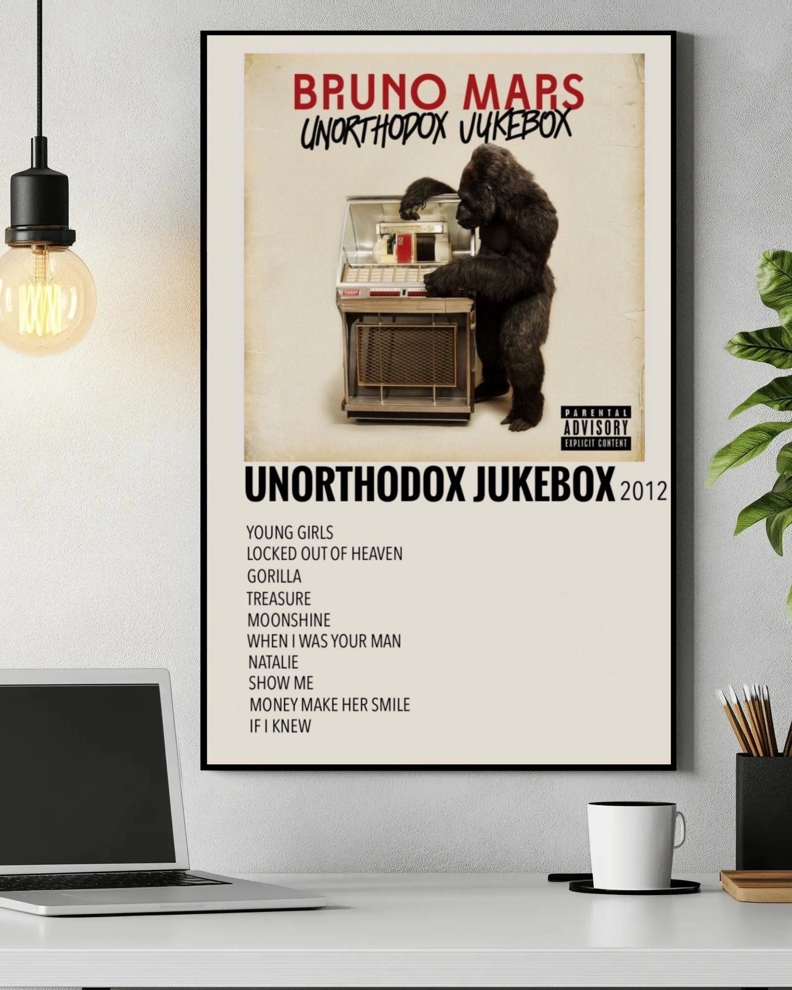 Bruno Mars Unorthodox Jukebox Tracklist album cover poster print wall art decor